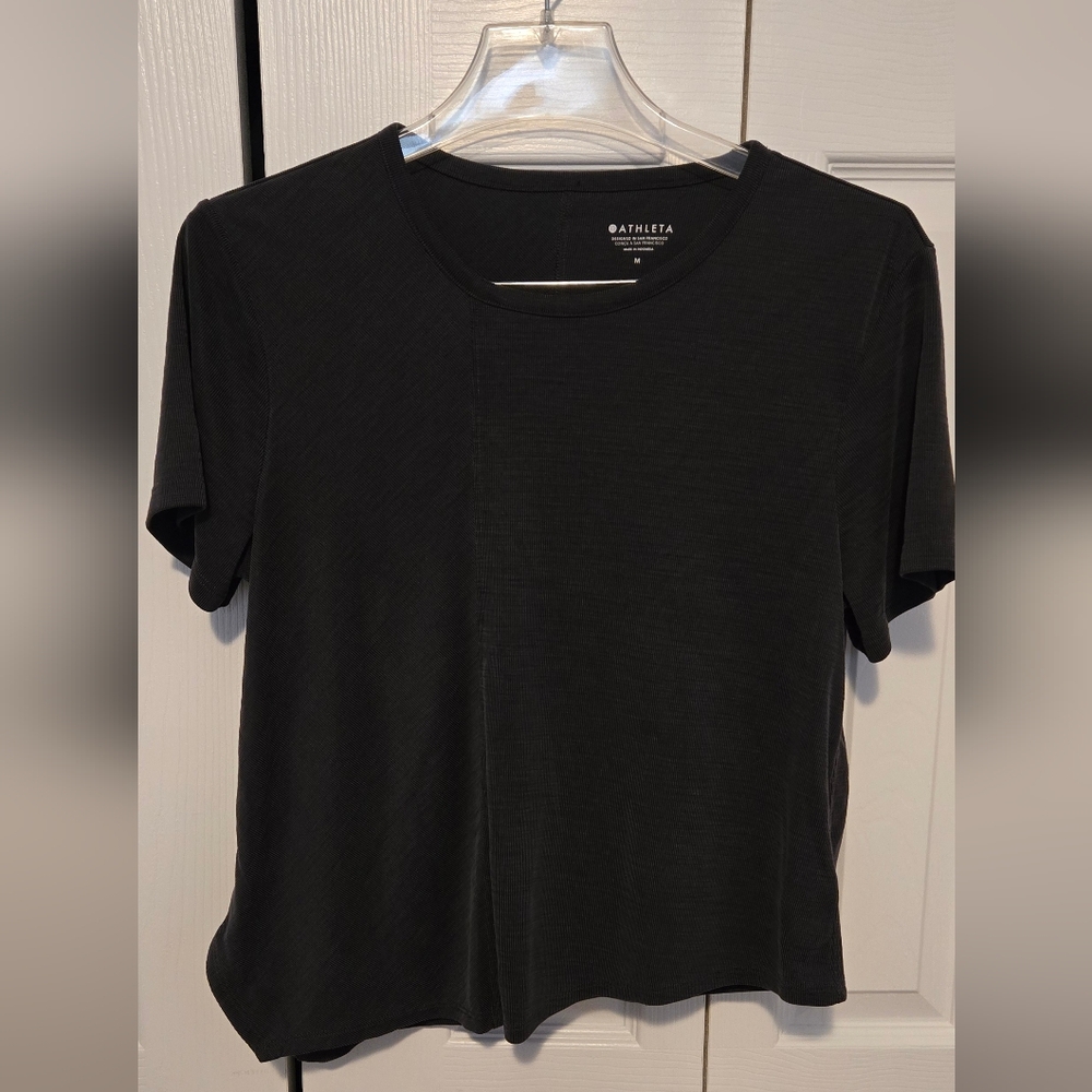 Athleta Black Boxy Polo T-Shirt